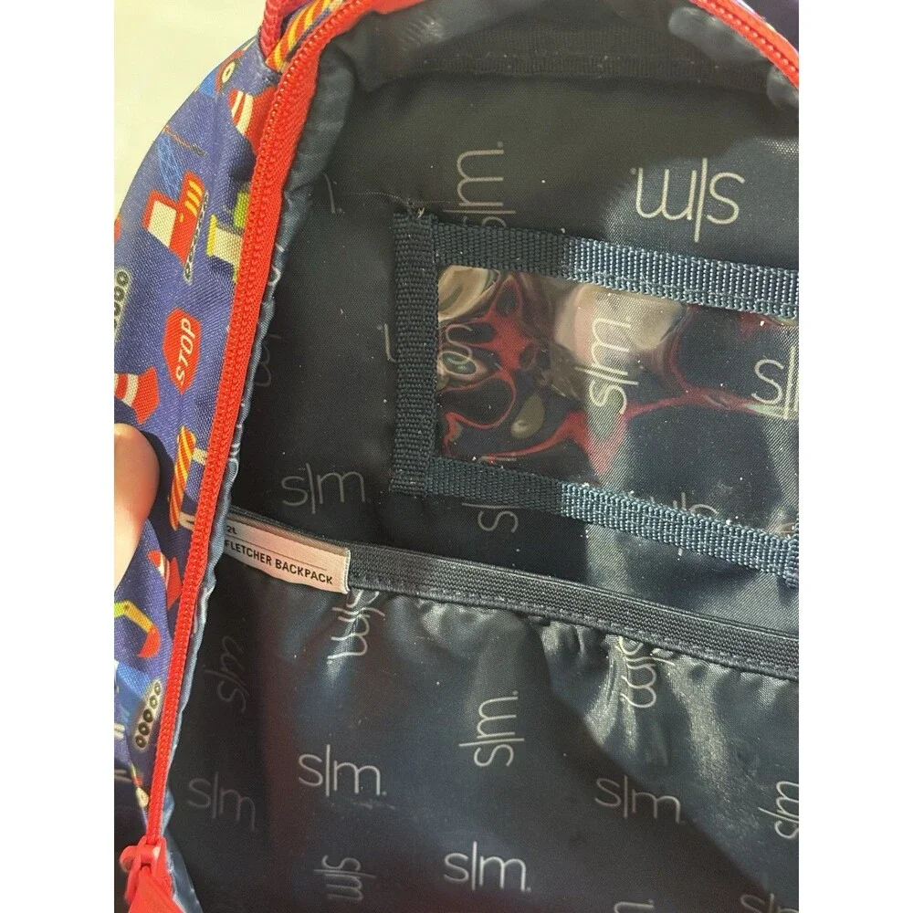 Simple Modern Kids Fletcher Backpack Small Blue/Red Vehicle Print
